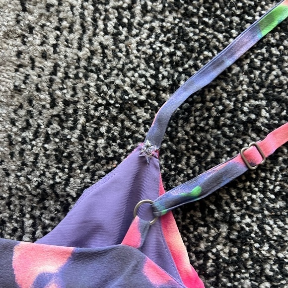 Alice + Olivia Mai Ruffle Top Silk Floral Watercolor Mini Dress - Picture 5 of 6